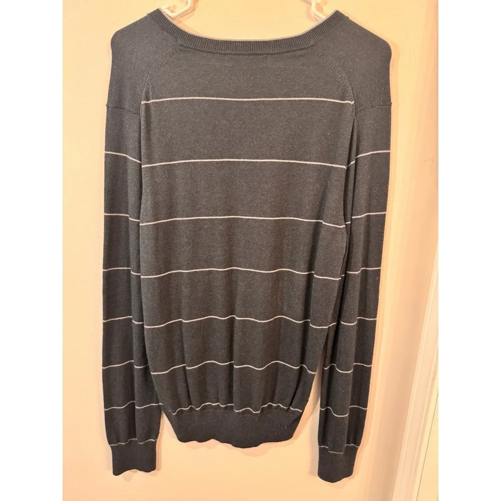 Banana Republic Striped Sweater Mens M Silk Cashmere Blend‎ Preppy Golf Casual
